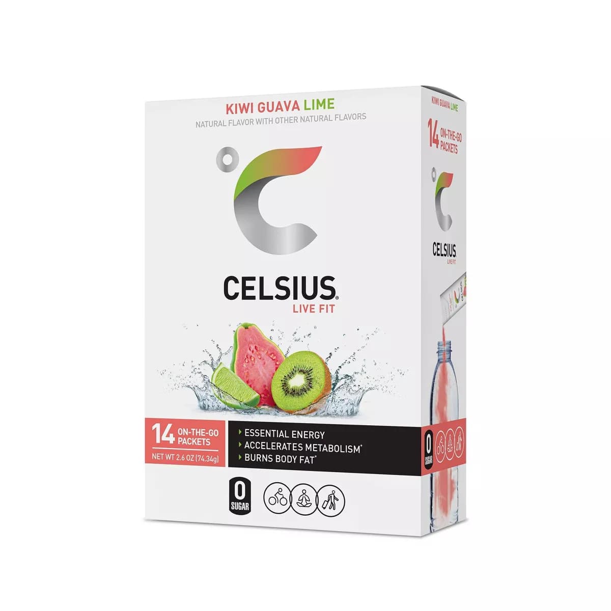 Celsius Kiwi Guava Powder Drink Mix - 14pk