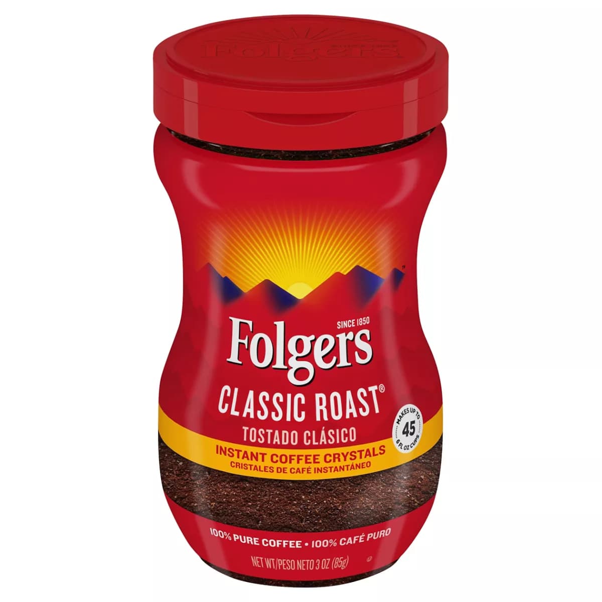 Folgers Coffee Instant Classic Roast - 3 Oz