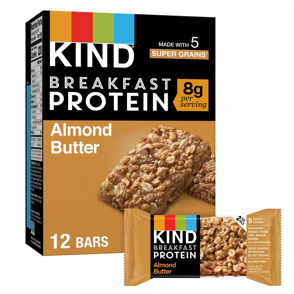 Kind Breakfast Almond Butter Bars - 6ct