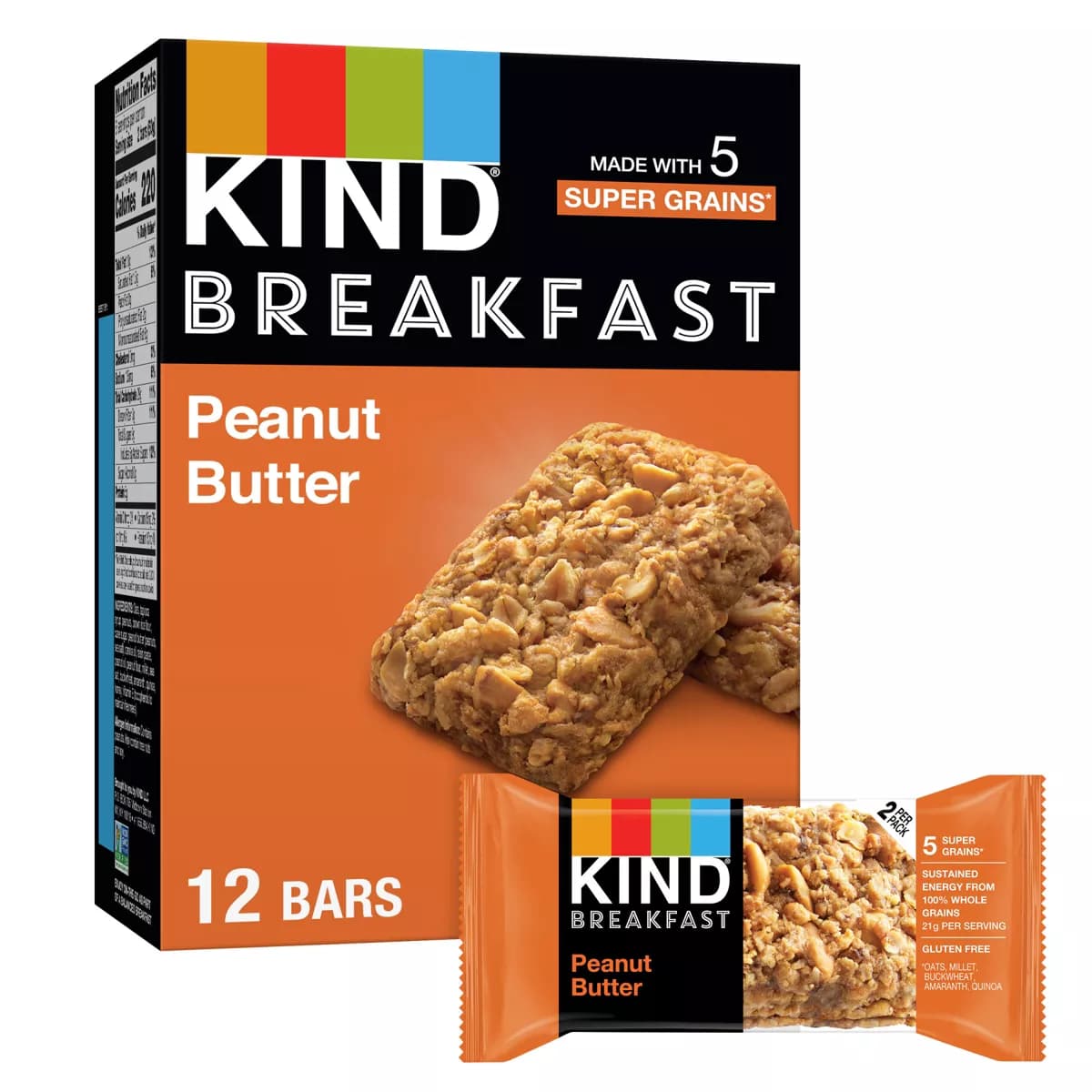 Kind Breakfast Peanut Butter Bars - 10.58oz