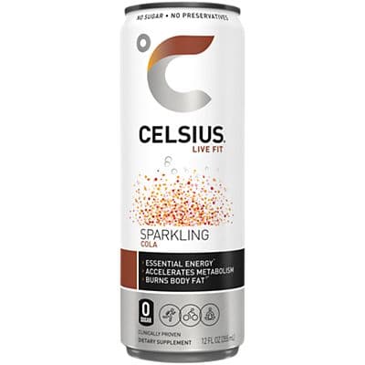 Celsius Sparkling Energy Drink - No Sugar or Preservatives - Cola (4 Drinks, 12 Fl Oz. Each)